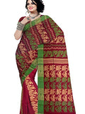 Pradip Fabrics Woven Tant Cotton All Over Dhakai Jamdani Maroon color Saree