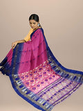 Pradip Fabrics Ethnic Women's Tant Blue and Pink Color Saree