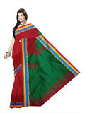 Pradip Fabrics Ethnic Women's Golden and Red Color Saree