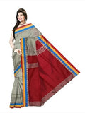 Pradip Fabrics Ethnic Women's Beige and Red Color Saree
