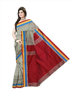 Pradip Fabrics Ethnic Women's Beige and Red Color Saree