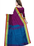 Pradip Fabrics Ethnic Women's Maroon and Blue Color Saree