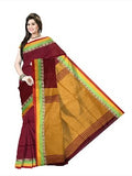Pradip Fabrics Ethnic Women's Maroon and Yellow Color Saree