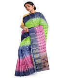 woven floral tri color work saree