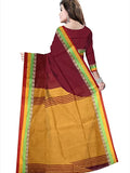 Pradip Fabrics Ethnic Women's Maroon and Yellow Color Saree