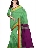 Pradip Fabrics Ethnic Women's Light Green and Maroon Color Saree