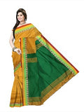 Pradip Fabrics Ethnic Women's Yellow and Green Color Saree