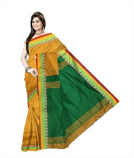 Pradip Fabrics Ethnic Women's Yellow and Green Color Saree