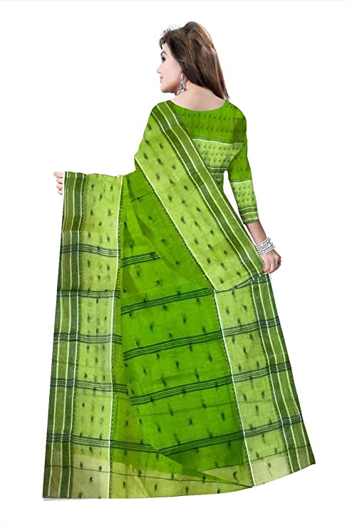 Pradip Fabrics Ethnic Women's Tant cotton  Green Color Saree