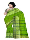 Pradip Fabrics Ethnic Women's Tant cotton  Green Color Saree