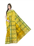 Pradip Fabrics Ethnic Women's Yellow Color Tant cotton Saree