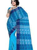 Pradip Fabrics Woven Tant Cotton All Over Dhakai Jamdani Blue Saree