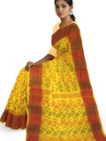 Pradip Fabrics Woven Tant Cotton Yellow Saree