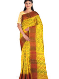 Pradip Fabrics Woven Tant Cotton Yellow Saree
