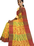 Pradip Fabrics Woven Cotton jamdani Yellow Saree