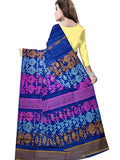 Pradip Fabrics Ethnic Women's Cotton Tant jamdani Dark Blue Color Saree