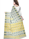 Pradip Fabrics Ethnic Women's Tant jamdani White Color Saree