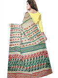 Pradip Fabrics Ethnic Women's Tant jamdani Cream Color Saree