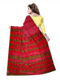 Pradip Fabrics Ethnic Women's Tant Jamdani Red And Green Color Saree