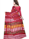 Pradip Fabrics Ethnic Women's Tant jamdani Maroom Color Saree