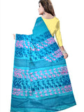 Pradip Fabrics Ethnic Women's Tant jamdani Sky Color Saree