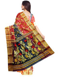 Pradip Fabrics Ethnic Women's Tant Silk Red Black Color Baluchuri Saree