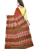 Pradip Fabrics Ethnic Women's Tant jamdani Orange Color Saree