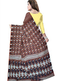 Pradip Fabrics Ethnic Women's Cotton Tant jamdani Brown Color Saree