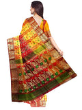 Pradip Fabrics Ethnic Women's Tant Silk Yellow and Red Color Baluchuri Saree