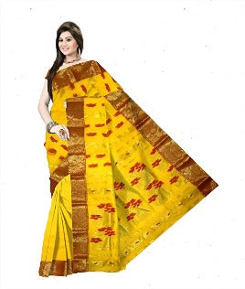 Pradip Fabrics Pure Tant Cotton Yellow Color Saree