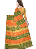 Pradip Fabrics Ethnic Women's Tant jamdani Mustard Color Saree