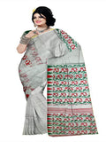 Pradip Fabrics Ethnic Women's Cotton Tant jamdani Ash Color Saree