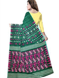 Pradip Fabrics Ethnic Women's Cotton Tant  jamdani Green Color Saree