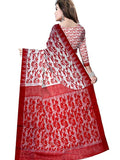 Pradip Fabrics Ethnic Women's Tant Cotton All Over Gap Dhakai Jamdani Red And White Color Saree