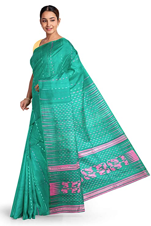 Pradip Fabrics Soft Green Color Tant Silk Blend Saree