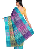 Pradip Fabrics Woven Cotton jamdani  Light Blue Saree