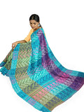 Pradip Fabrics Woven Cotton jamdani  Light Blue Saree