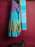 Pradip Fabrics Woven Cotton jamdani  Light Blue Saree