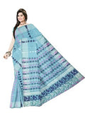 Pradip Fabrics Ethnic Women's Tant Silk Sky Blue Color Saree