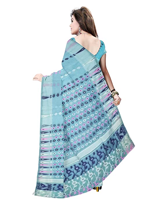 Pradip Fabrics Ethnic Women's Tant Silk Sky Blue Color Saree