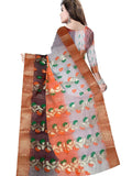 woven floral tri color work saree