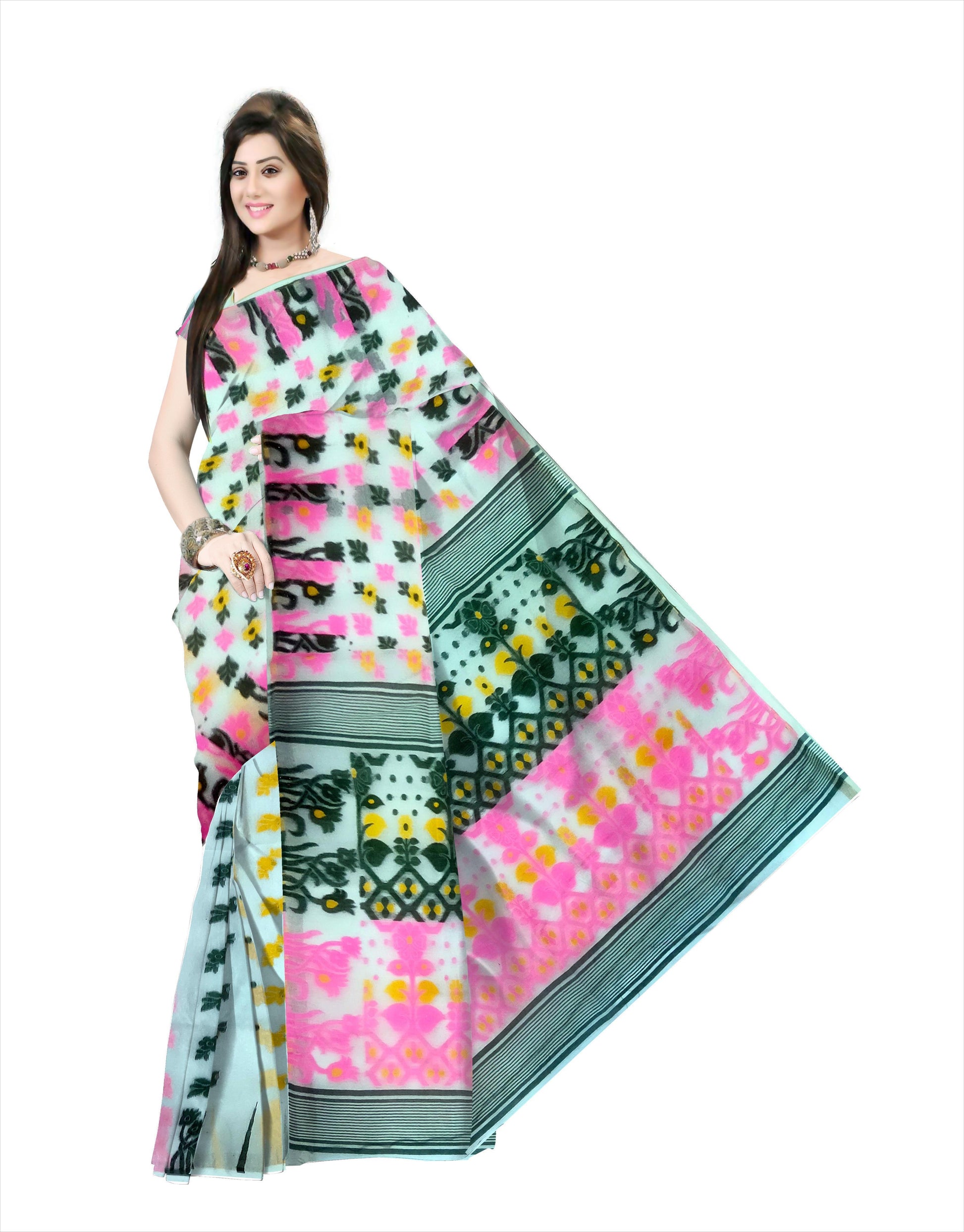 pradip fabrics saree cream colour
