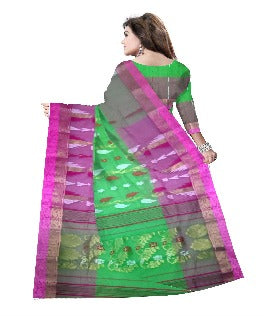 pradip fabrics saree pink and green colour