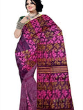 Pradip Fabrics Ethnic Women's Tant jamdani  Pink ( Magenta) Color Saree