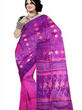 Pradip Fabrics Ethnic Women's Cotton Tant jamdani Magenta Color Jamdani Saree