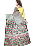 Pradip Fabrics Ethnic Women's Cotton Tant jamdani Ash Color Saree