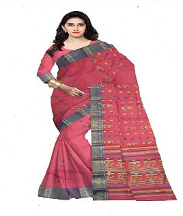 Pradip Fabrics Pure Tant Cotton Pink Color Saree