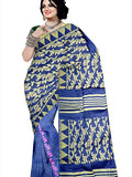 Pradip Fabrics Ethnic Women's Cotton Tant jamdani Blue Color Saree