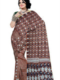 Pradip Fabrics Ethnic Women's Cotton Tant jamdani Brown Color Saree