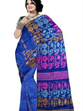 Pradip Fabrics Ethnic Women's Cotton Tant jamdani Dark Blue Color Saree